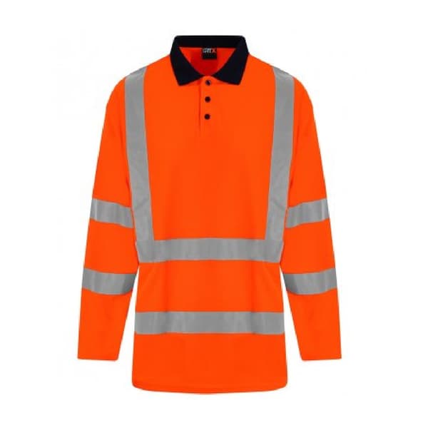 PRO RTX High Visibility Polo shirt med lång ärm för män