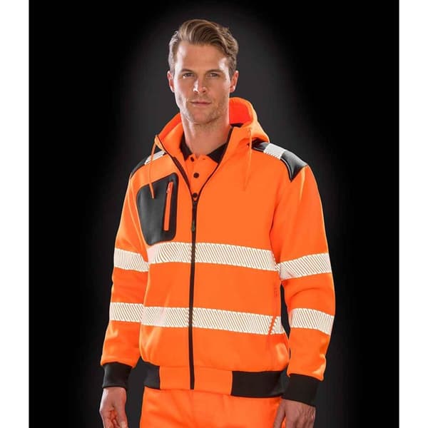 Result Genuine Recycled Unisex hættetrøje med lynlås til voksne med robust sikkerhed