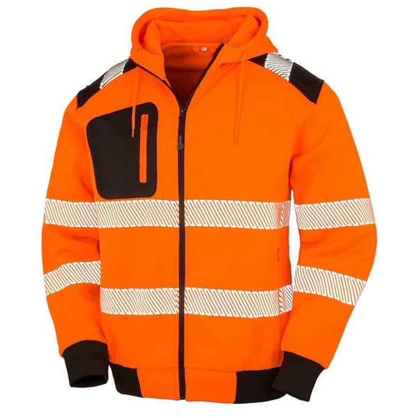 Result Genuine Recycled Unisex hættetrøje med lynlås til voksne med robust sikkerhed