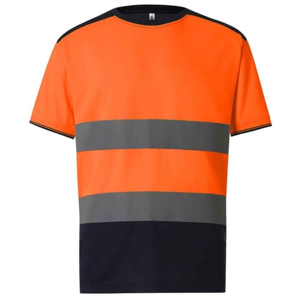 Yoko Tvåfärgad Hi-Vis T-Shirt för män Orange/Navy M