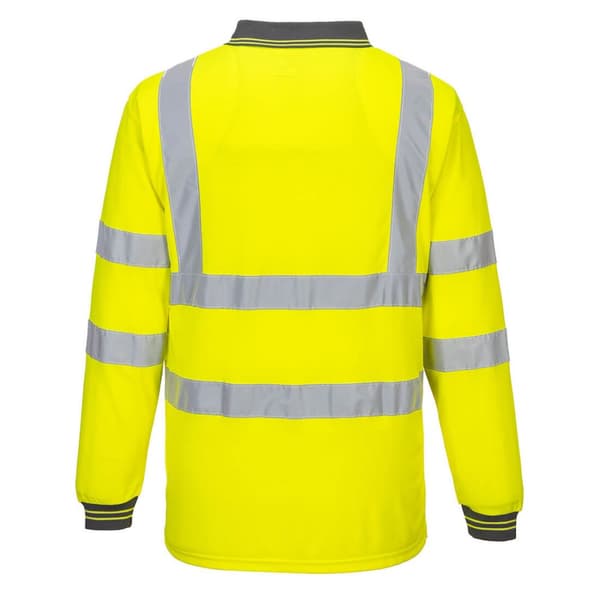 Portwest Mens S277 Hi-Vis Long-Sleeved Polo Shirt