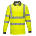 Miniatyrbilde 1 av 2: Portwest Mens S271 Hi-Vis Long-Sleeved Polo Shirt