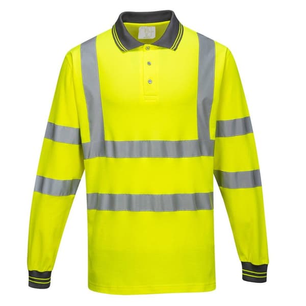 Portwest S271 Hi-Vis långärmad pikétröja, herr Yellow XL