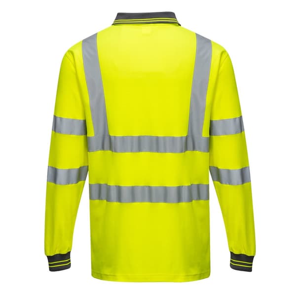 Portwest Mens S271 Hi-Vis Long-Sleeved Polo Shirt