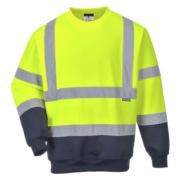 Portwest Kontrastfärgad Hi-Vis-sweatshirt för män