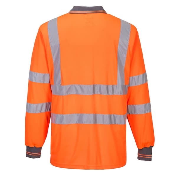 Portwest Hi-Vis langærmet sikkerhedspolo med lange ærmer til mænd