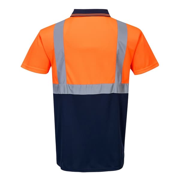 Portwest Kontrastfarvet Hi-Vis poloshirt til mænd