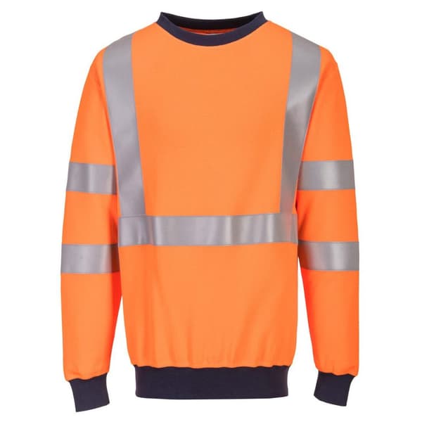 Portwest Flammebestandig sikkerhedssweatshirt til mænd med høj lysstyrke