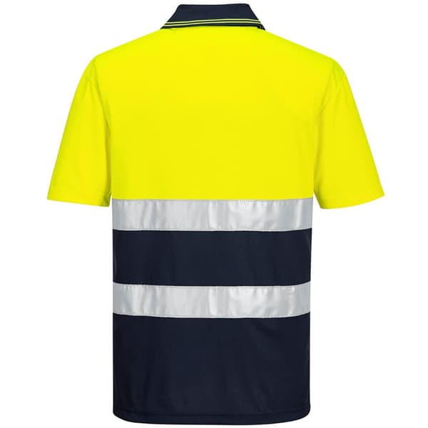 Portwest Kontrastfarvet letvægts hivis-poloshirt til mænd