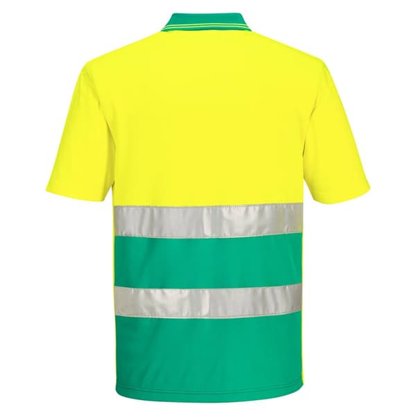 Portwest Kontrastfarvet letvægts hivis-poloshirt til mænd