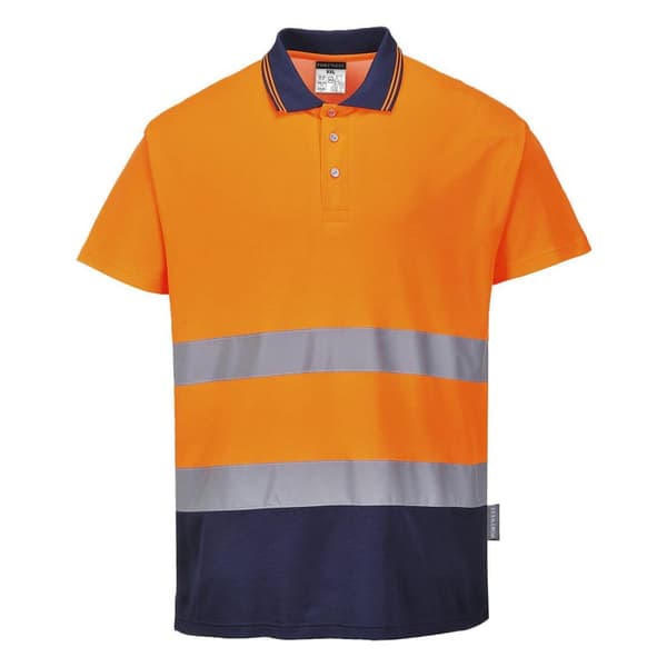 Portwest Kontrastfarvet Hi-Vis Comfort sikkerheds-polo til mænd