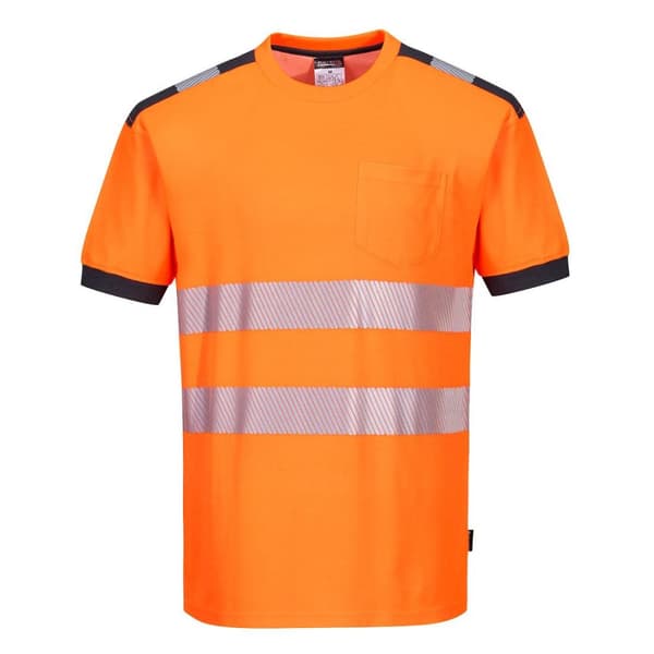 Portwest Herre Hi-Vis sikkerheds-T-shirt til mænd Orange/Grey XXL