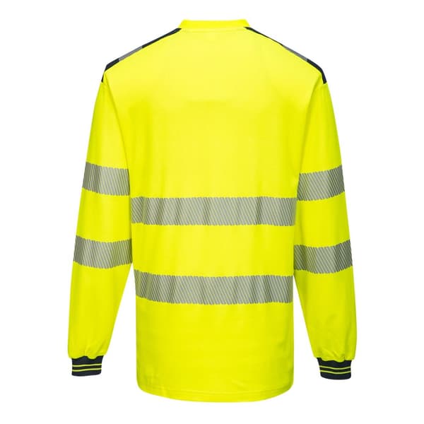 Portwest Mens PW3 Cotton Hi-Vis Comfort Long-Sleeved T-Shirt