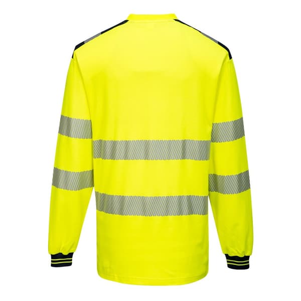 Portwest PW3 Cotton Hi-Vis Comfort langærmet T-shirt med lange ærmer til mænd