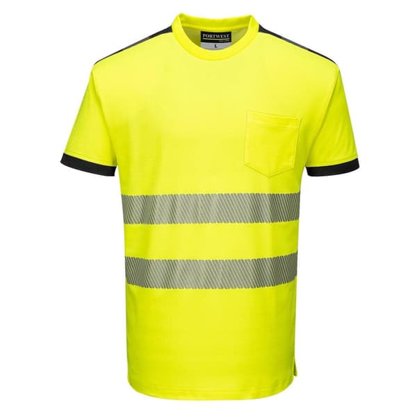 Portwest Mens PW3 Cotton Hi-Vis Comfort T-Shirt