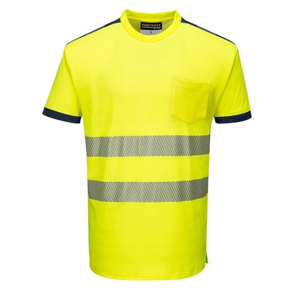 Portwest Mens PW3 Cotton Hi-Vis Comfort T-Shirt