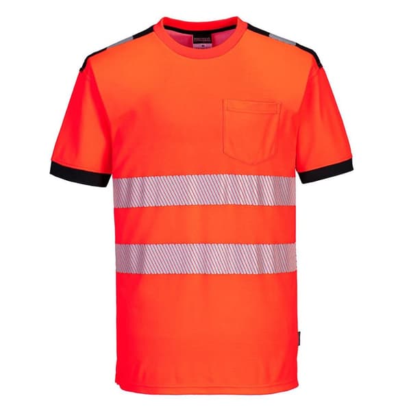 Portwest PW3 Bomuld Hi-Vis Comfort T-shirt til mænd