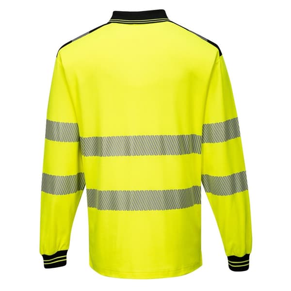 Portwest Mens PW3 Hi-Vis Comfort Long-Sleeved Polo Shirt