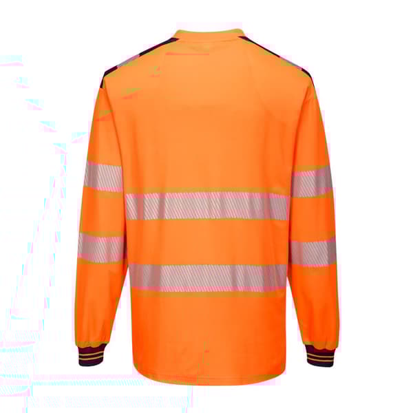 Portwest Mens PW3 Knitted Hi-Vis Comfort Long-Sleeved Safety T-Shirt