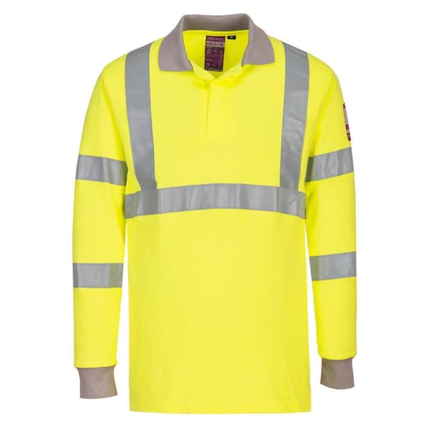 Portwest Hi-Vis flamresistent antistatisk långärmad polotröja för män