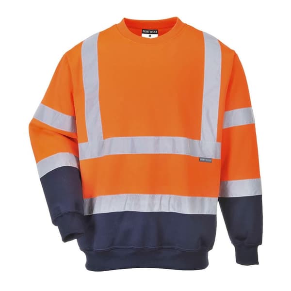 Portwest Kontrastfarvet sikkerheds sweatshirt med høj lysstyrke til mænd