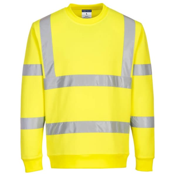 Portwest Mens Eco Friendly Hi-Vis Sweatshirt Yellow M