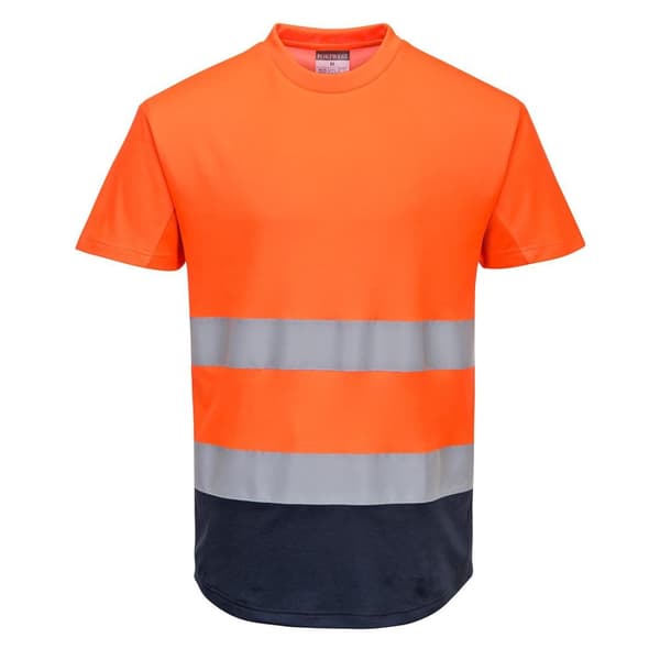 Portwest Kontrastfarvet Hi-Vis sikkerheds-T-shirt til mænd