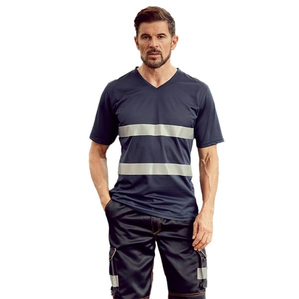 Yoko Mens Hi-Vis Lightweight V Neck T-Shirt