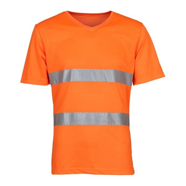 Yoko Mens Cool Super Hi-Vis lättviktig V-halsad säkerhets-T-shirt