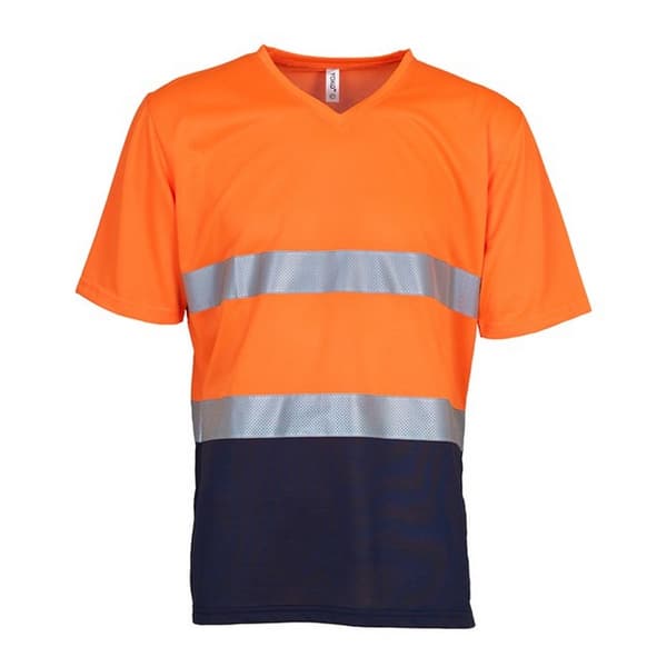 Yoko Mens Cool Super Hi-Vis lättviktig V-halsad säkerhets-T-shirt