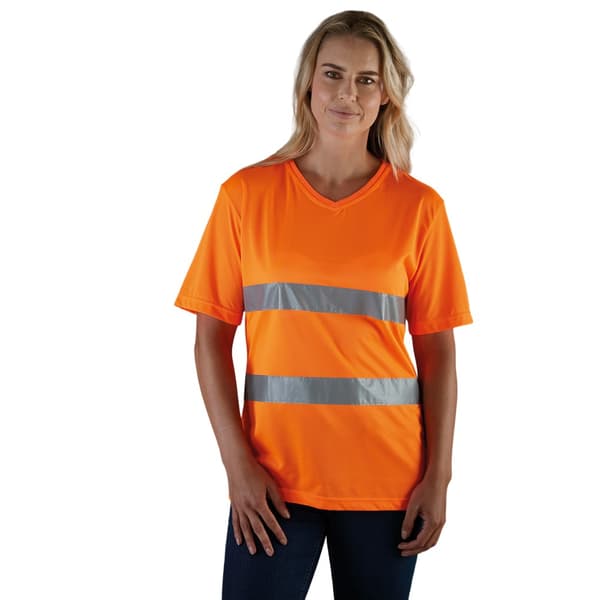 Yoko Mens Cool Super Hi-Vis Lightweight V Neck Safety T-Shirt