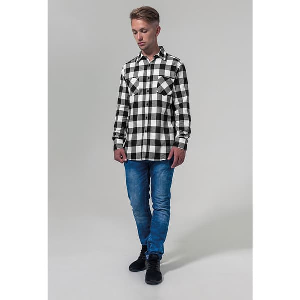 Build Your Brand Ternet flannelskjorte til mænd