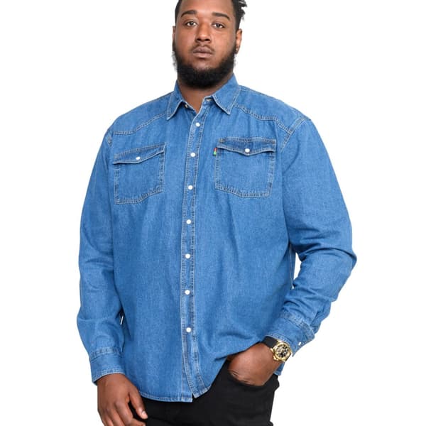 Duke Mens D555 Western Denim Kingsize Shirt