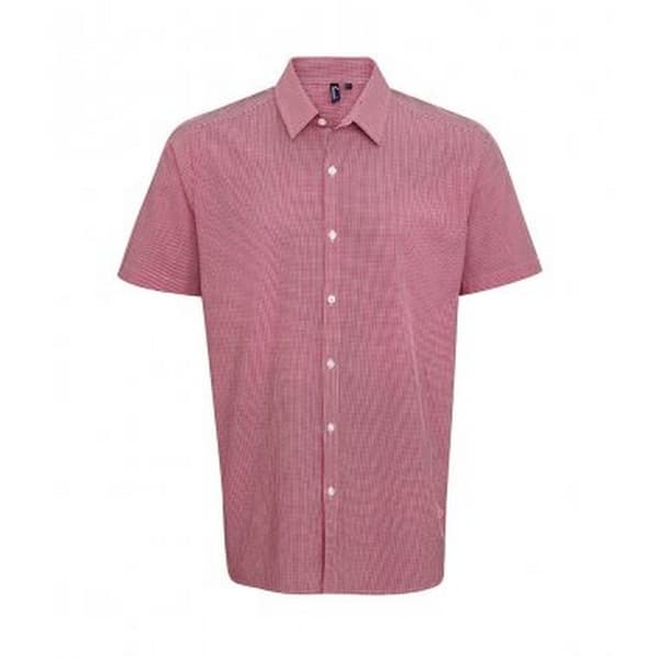 Premier Gingham kortærmet skjorte til mænd Red/White XS