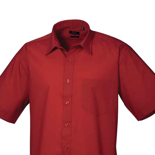 Premier Mens Short Sleeve Poplin Shirt