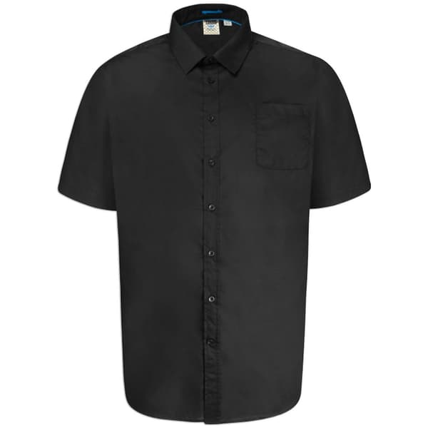 Duke Mens D555 Aeron Easy-Iron Kingsize Short-Sleeved Shirt Black 4XL