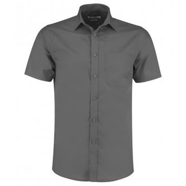 Kustom Kit Kortärmad skräddarsydd skjorta i poplin för män