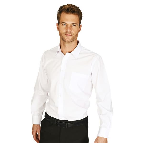 Absolute Apparel Mens Long Sleeved Classic Poplin Shirt