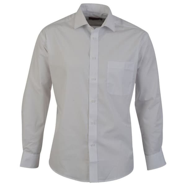 Absolute Apparel Mens Long Sleeved Classic Poplin  Shirt White M