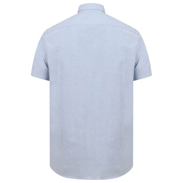 Henbury Mens Modern Short Sleeve Slim Fit Oxford Shirt