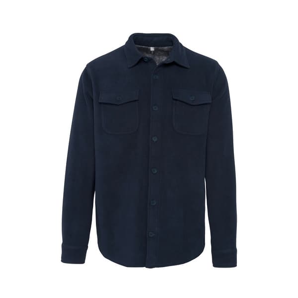 Kariban Mens Sherpa Lined Fleece Overshirt Navy/Storm Grey M