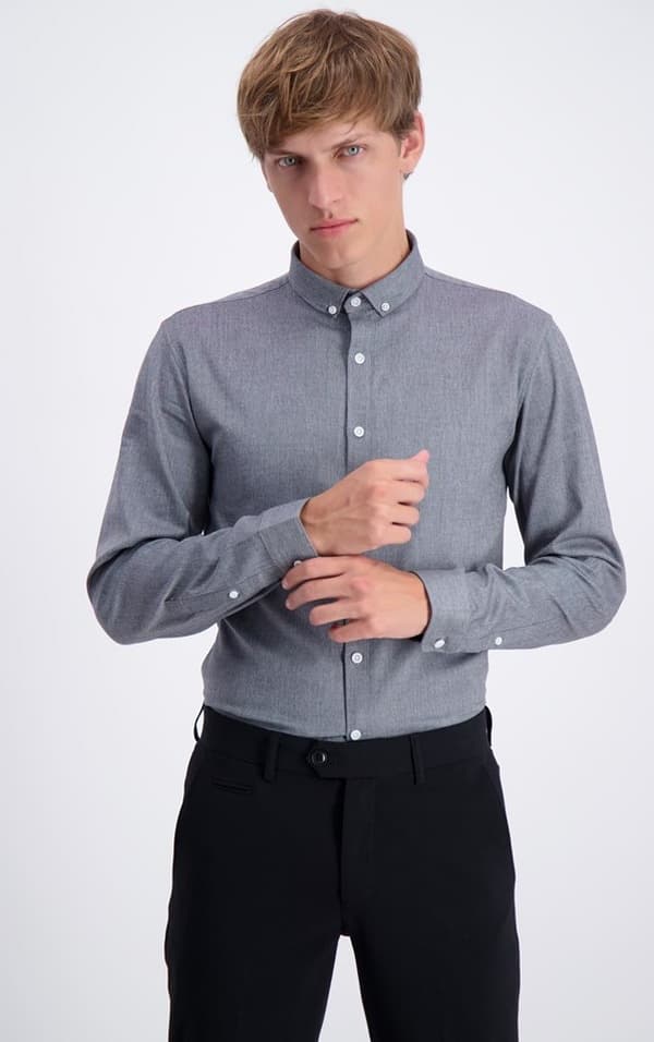 Lindbergh White - Skjorta 30-21064 Melerad Svart L