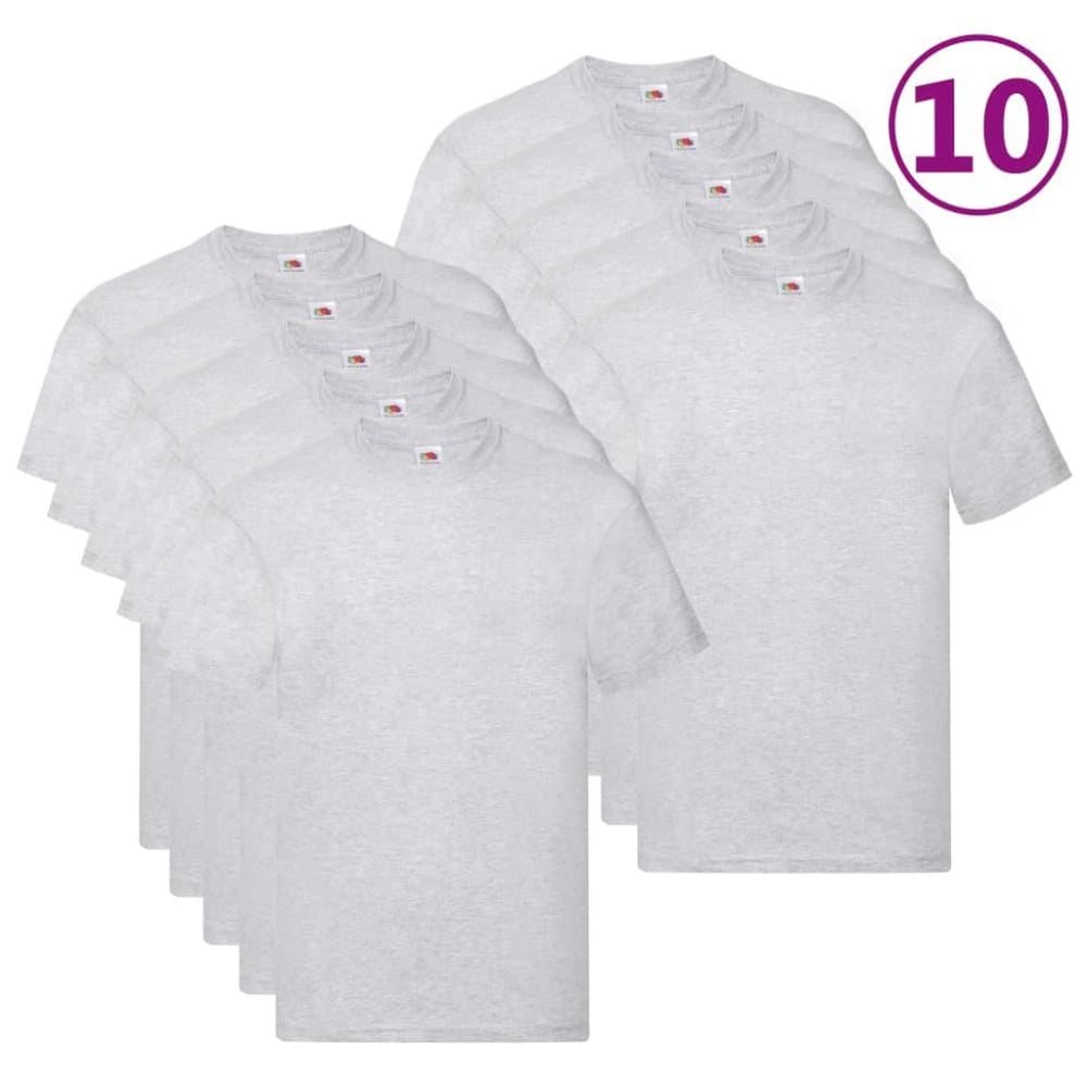 Fruit of the Loom Originale T-skjorter 10 stk grå M bomull