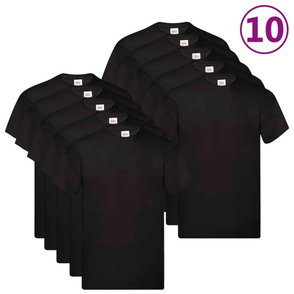 Fruit of the Loom Originale T-skjorter 10 stk svart 3XL bomull