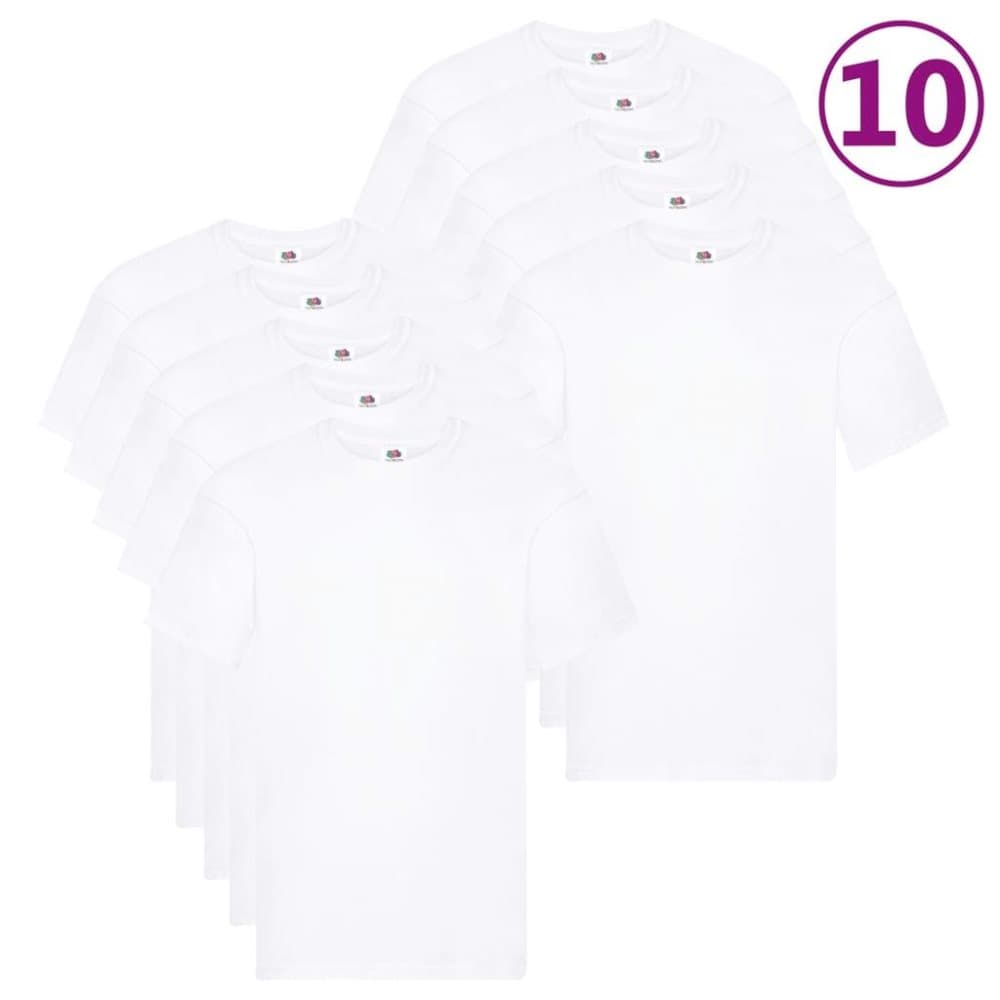 Fruit of the Loom Originale T-skjorter 10 stk hvit 5XL bomull