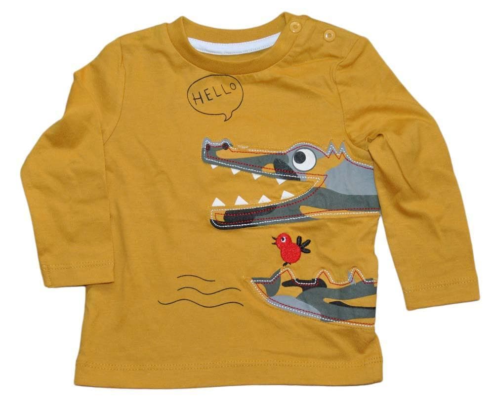 Sennepsgul sweater med krokodille