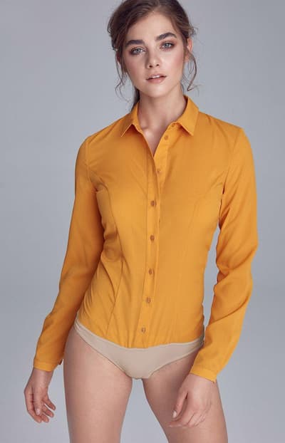 Body Blouse B104mu, sennep, 36