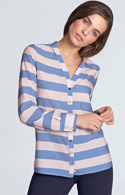 Bluse med guld Nappy B102, Lilla, 38