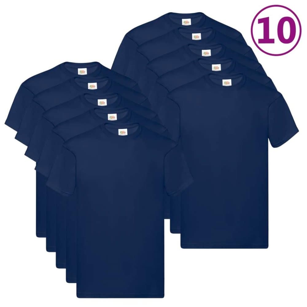 Fruit of the Loom Originale T-skjorter 10 stk marineblå XXL bomull