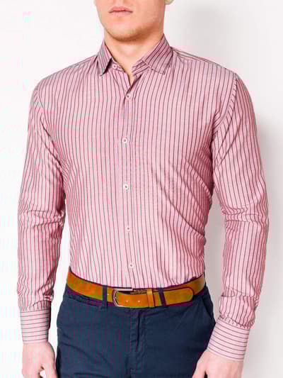Men's elegant shirt with long sleeves K443 - red